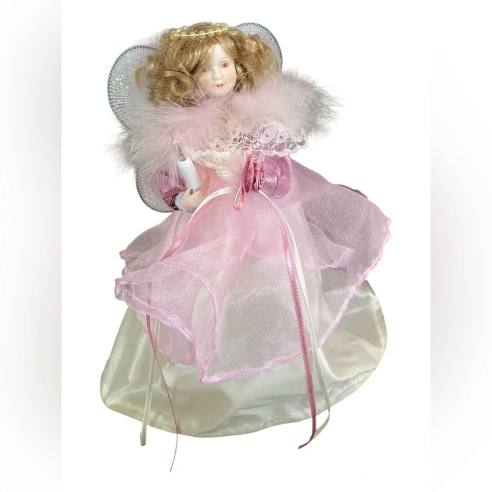 Vintage Holiday Tradition Lighted Fairy Angel Christmas Treetop Tree Topper 11”